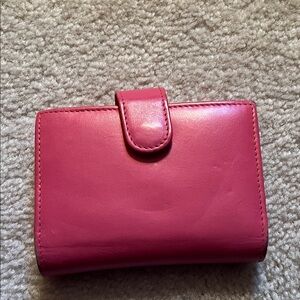 Classic Pink Leather Women's credit card case